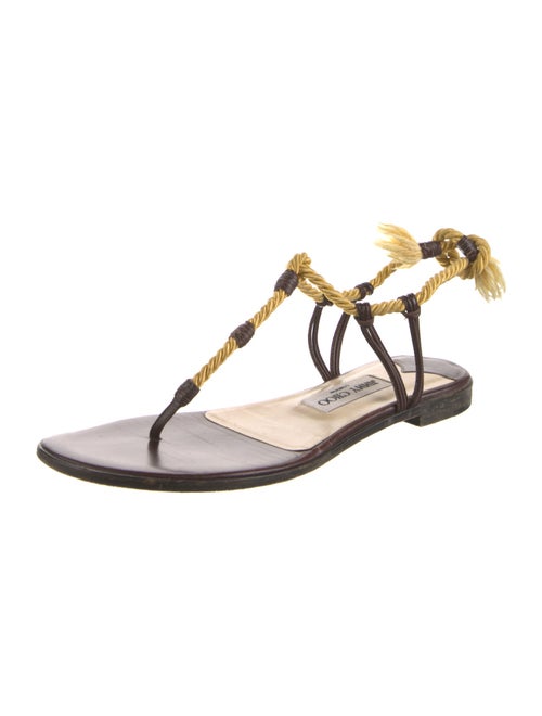 Jimmy Choo Leather T-Strap Sandals