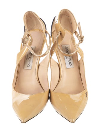 Jimmy Choo Patent Leather Colorblock Pattern Pumps
