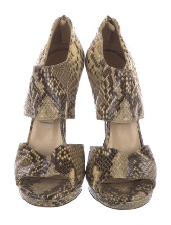 Jimmy Choo Embossed Leather Animal Print Pumps