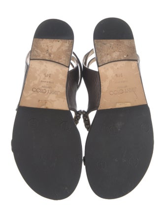 Jimmy Choo Leather Crystal Embellishments Gladiator Sandals