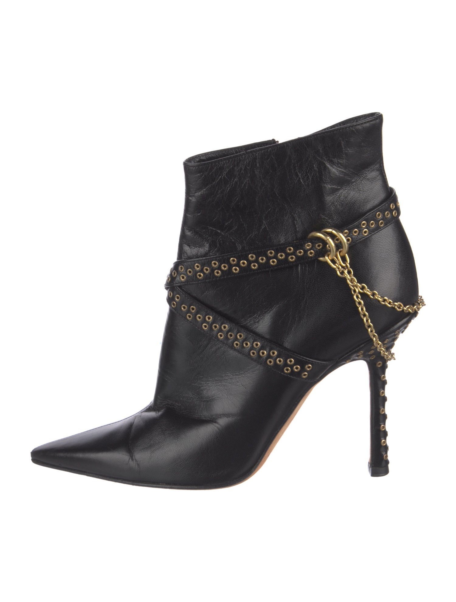 Jimmy Choo Leather Chain-Link Accents Boots