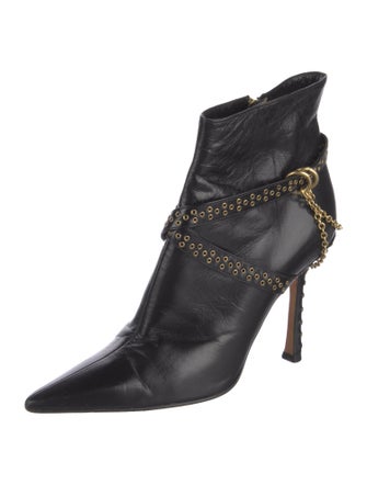 Jimmy Choo Leather Chain-Link Accents Boots