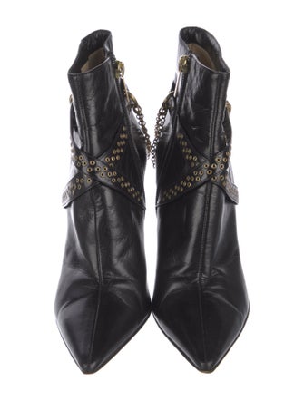 Jimmy Choo Leather Chain-Link Accents Boots