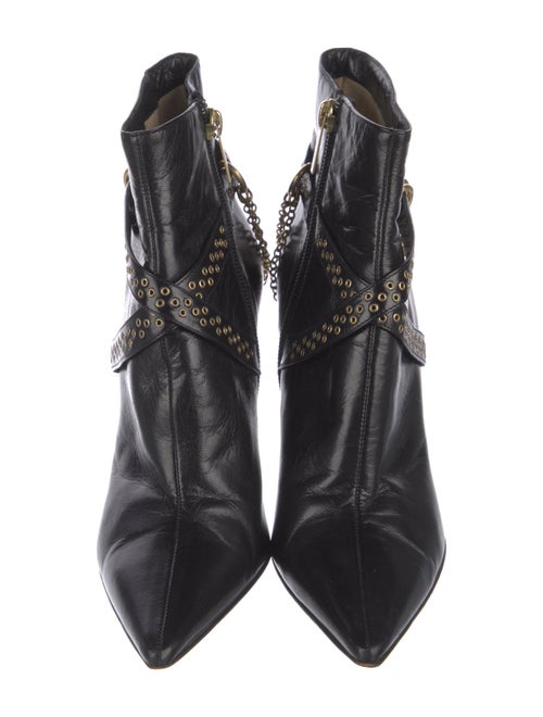 Jimmy Choo Leather Chain-Link Accents Boots