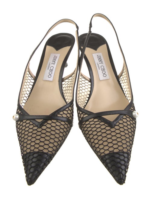Jimmy Choo Mesh Beaded Accents Slingback Pumps