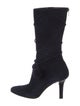 Jimmy Choo Suede Pom-Pom Embellishments Sock Boots