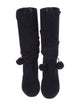 Jimmy Choo Suede Pom-Pom Embellishments Sock Boots