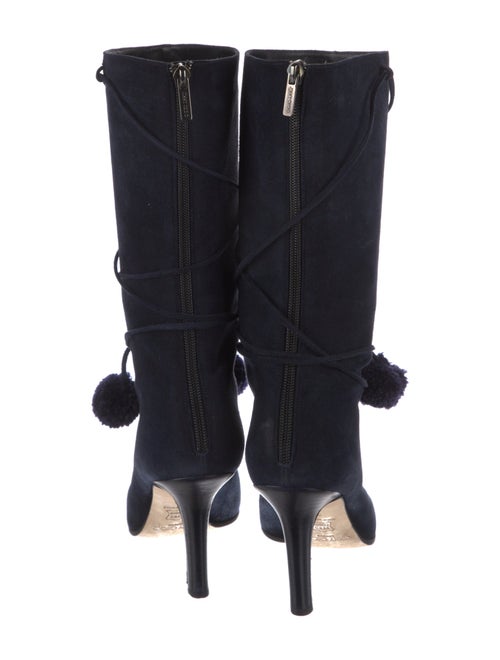 Jimmy Choo Suede Pom-Pom Embellishments Sock Boots