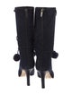 Jimmy Choo Suede Pom-Pom Embellishments Sock Boots