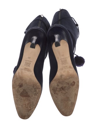 Jimmy Choo Suede Pom-Pom Embellishments Sock Boots