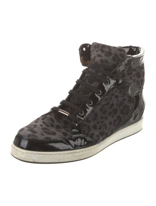 Jimmy Choo Suede Animal Print Sneakers