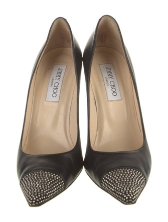 Jimmy Choo Leather Studded Accents Pumps