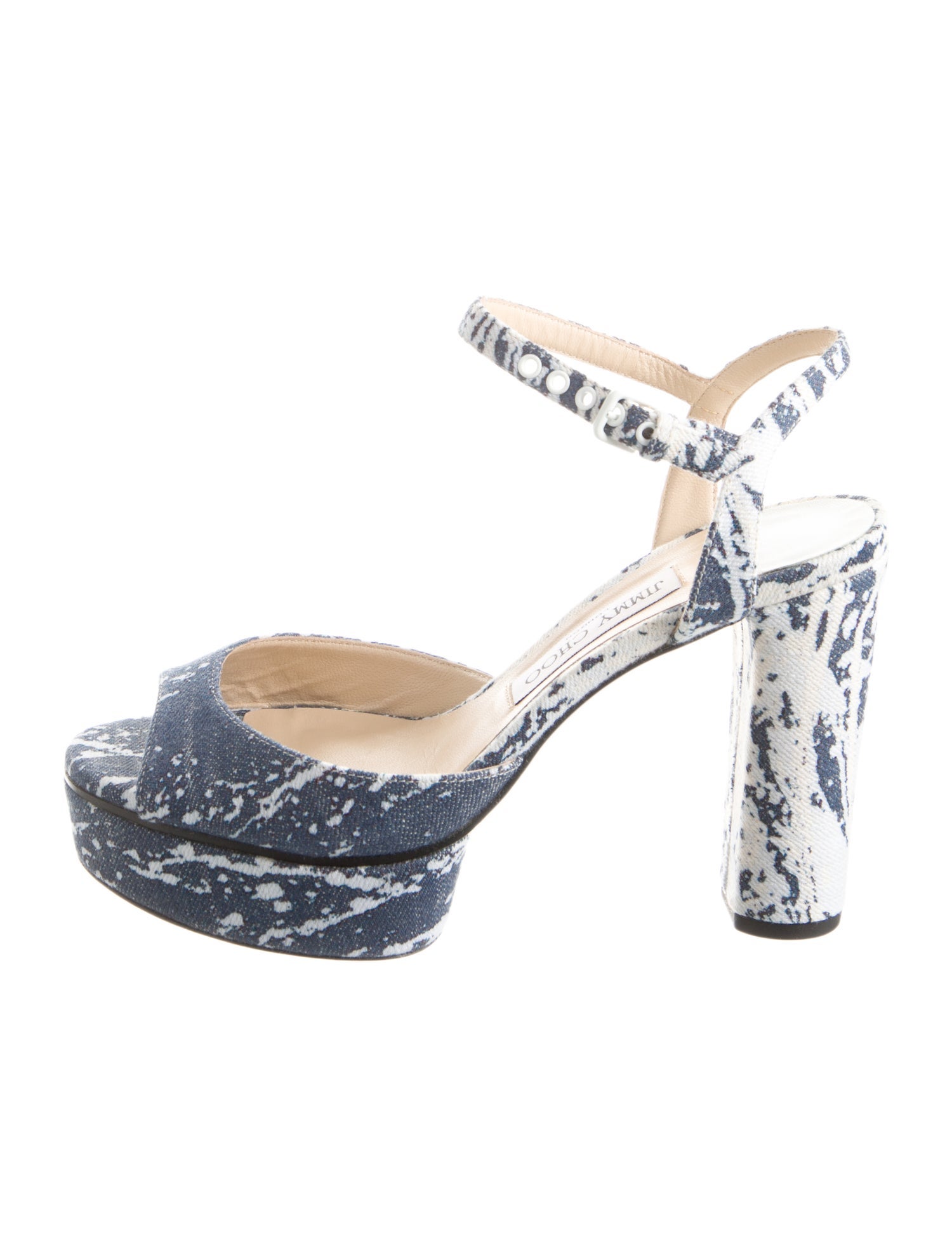 Jimmy Choo Denim Tie-Dye Print Sandals