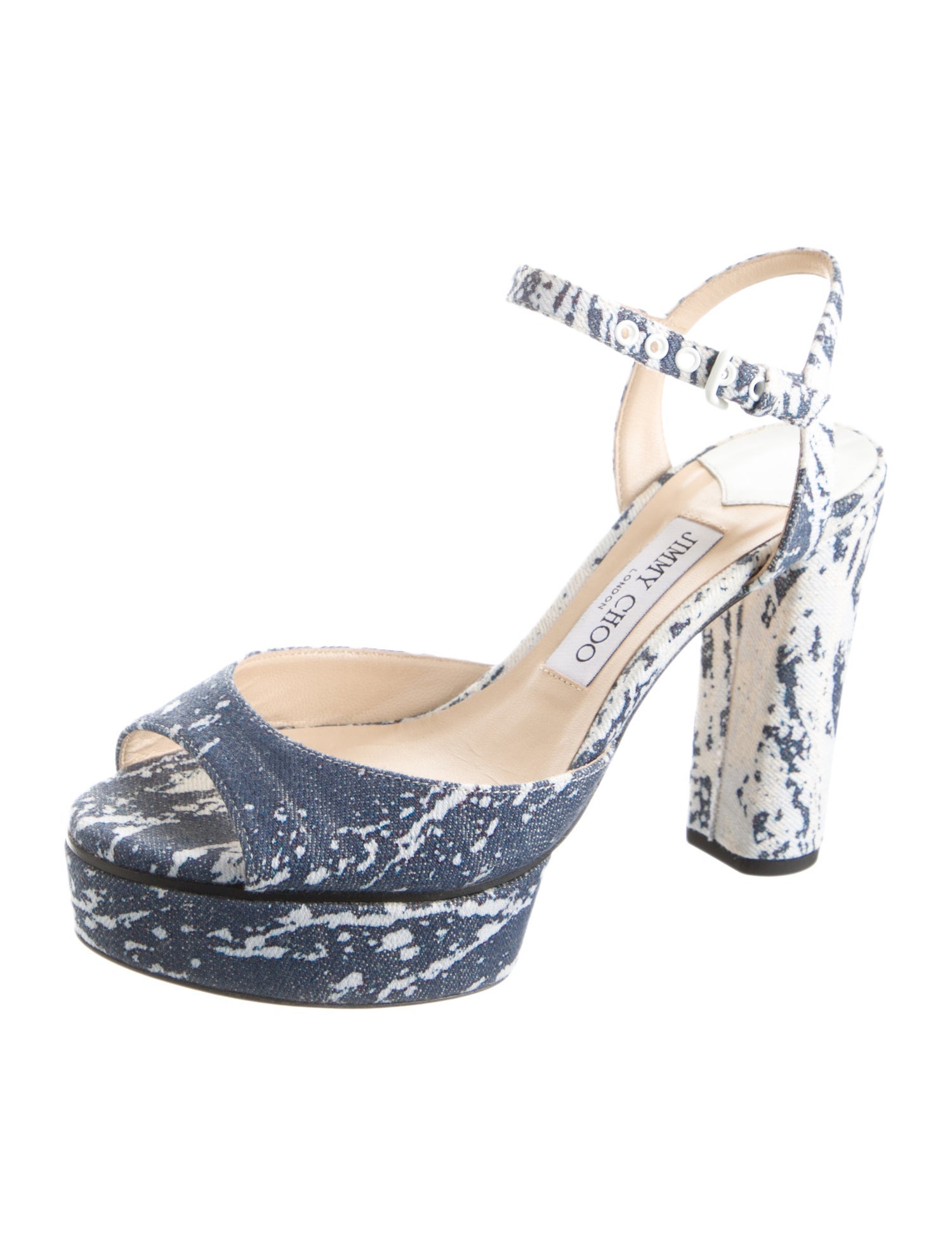 Jimmy Choo Denim Tie-Dye Print Sandals