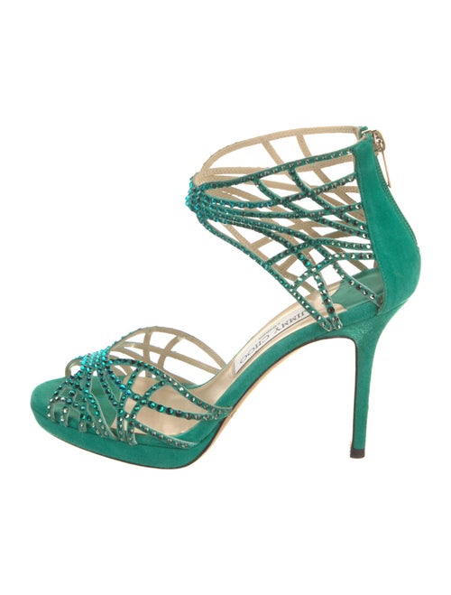 Jimmy Choo Suede Crystal Embellishments Gladiator Sandals