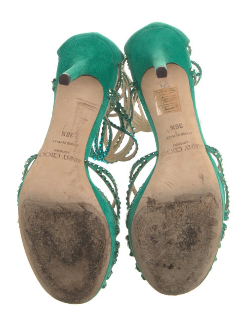 Jimmy Choo Suede Crystal Embellishments Gladiator Sandals