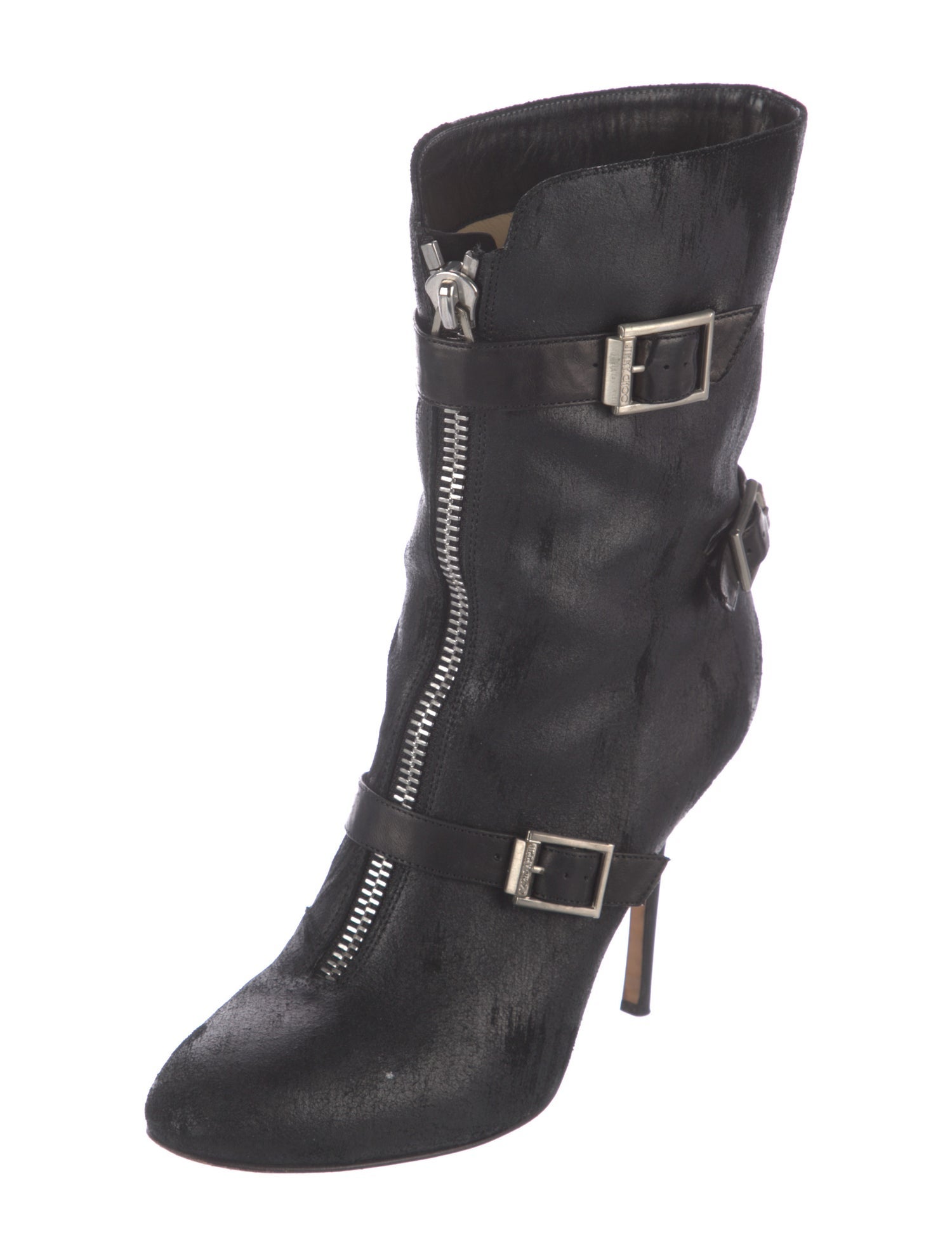 Jimmy Choo Leather Moto Boots