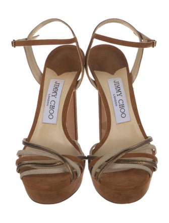 Jimmy Choo Patent Leather Colorblock Pattern Sandals