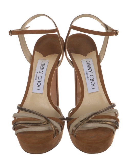 Jimmy Choo Patent Leather Colorblock Pattern Sandals