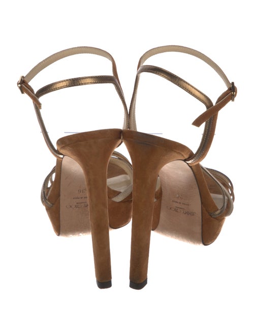 Jimmy Choo Patent Leather Colorblock Pattern Sandals