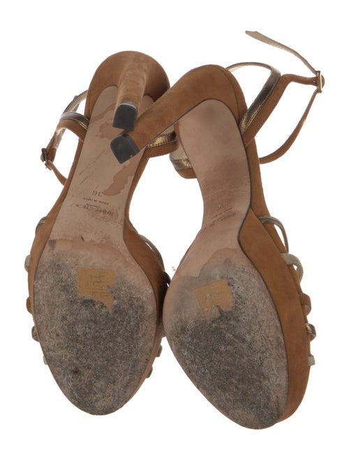 Jimmy Choo Patent Leather Colorblock Pattern Sandals