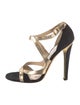 Jimmy Choo Leather Colorblock Pattern Sandals