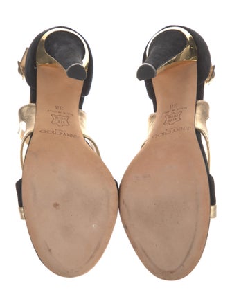Jimmy Choo Leather Colorblock Pattern Sandals