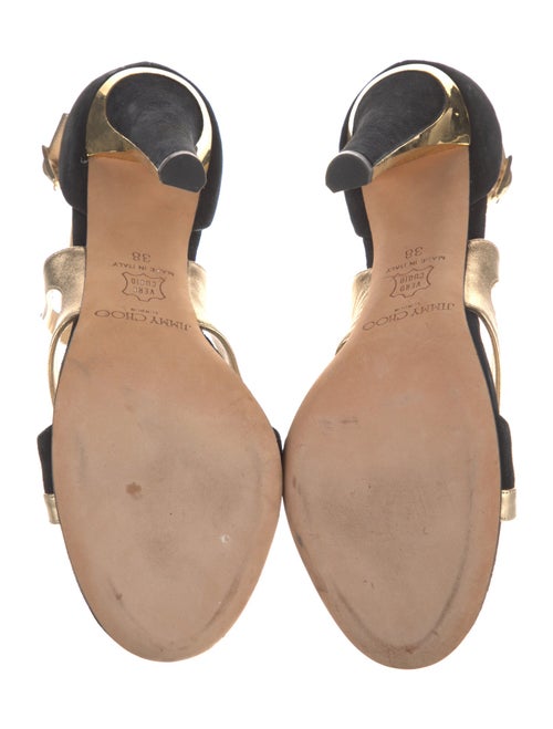 Jimmy Choo Leather Colorblock Pattern Sandals