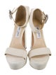 Jimmy Choo Leather Crystal Embellishments Sandals