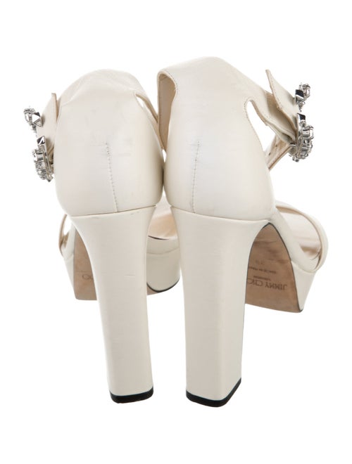 Jimmy Choo Leather Crystal Embellishments Sandals
