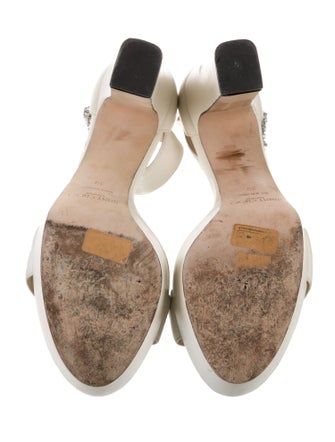 Jimmy Choo Leather Crystal Embellishments Sandals