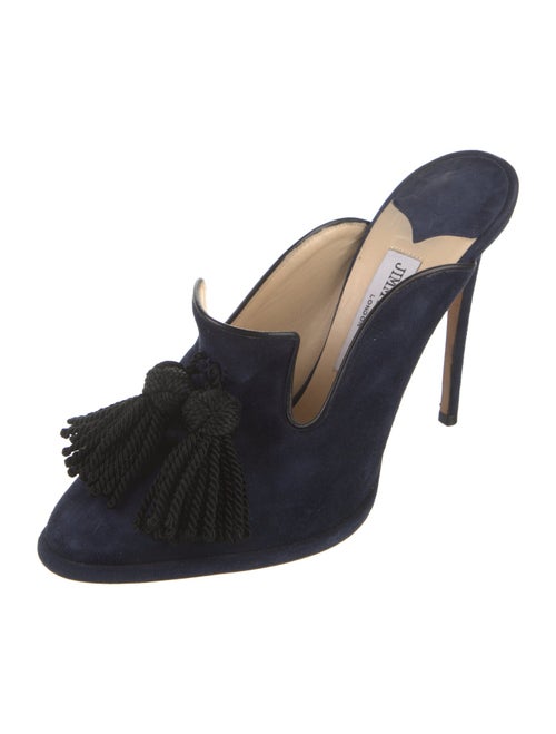 Jimmy Choo Suede Tassel Accents Mules