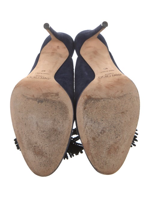 Jimmy Choo Suede Tassel Accents Mules