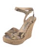 Jimmy Choo Embossed Leather Animal Print Espadrilles