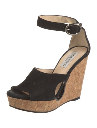 Jimmy Choo Suede Cutout Accent Espadrilles