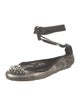 Jimmy Choo Leather Crystal Embellishments Ballet Flats