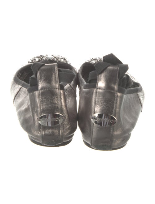 Jimmy Choo Leather Crystal Embellishments Ballet Flats
