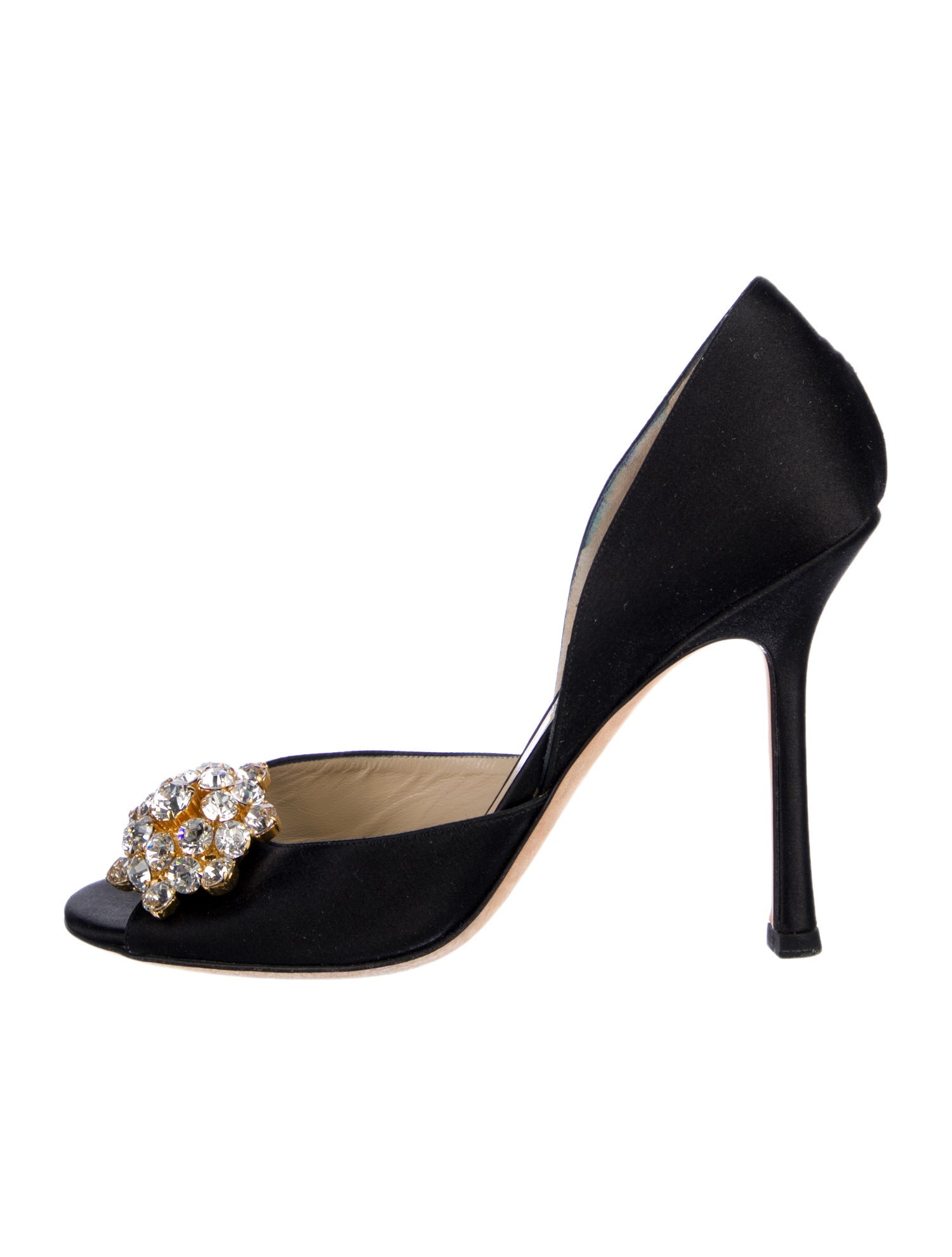 Jimmy Choo Satin Crystal Embellishments D'Orsay Pumps