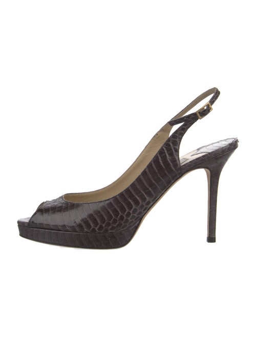 Jimmy Choo Snakeskin Animal Print Slingback Pumps