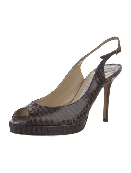 Jimmy Choo Snakeskin Animal Print Slingback Pumps