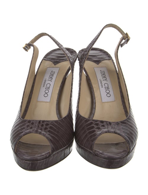 Jimmy Choo Snakeskin Animal Print Slingback Pumps