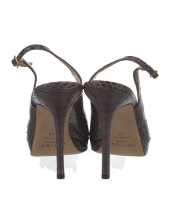 Jimmy Choo Snakeskin Animal Print Slingback Pumps