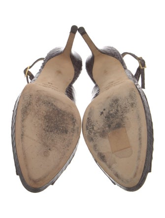 Jimmy Choo Snakeskin Animal Print Slingback Pumps