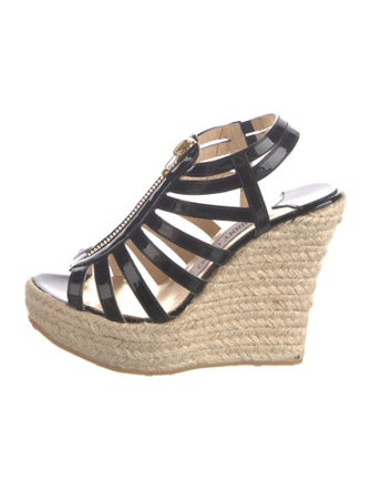 Jimmy Choo Patent Leather Braided Accents Espadrilles
