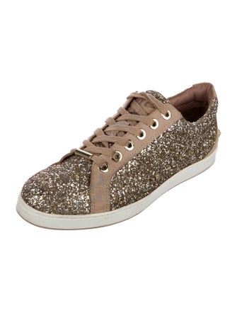 Jimmy Choo Glitter Colorblock Pattern Sneakers