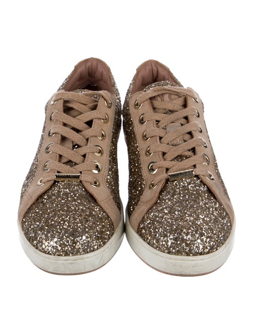 Jimmy Choo Glitter Colorblock Pattern Sneakers