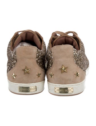 Jimmy Choo Glitter Colorblock Pattern Sneakers
