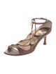 Jimmy Choo Embossed Leather T-Strap Sandals