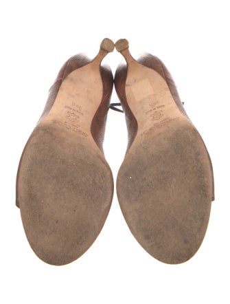 Jimmy Choo Embossed Leather T-Strap Sandals