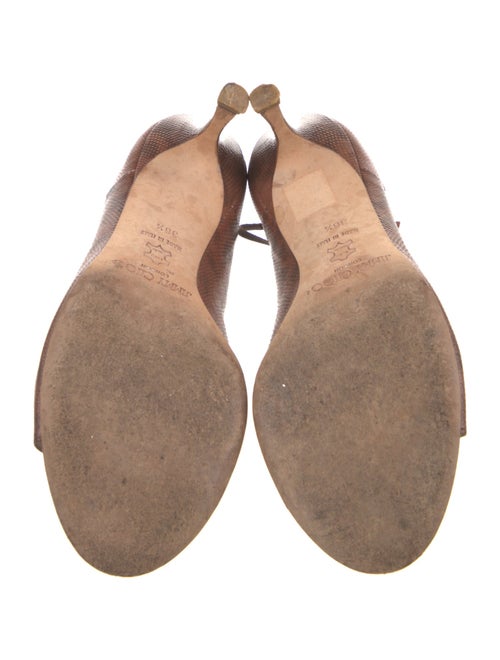 Jimmy Choo Embossed Leather T-Strap Sandals